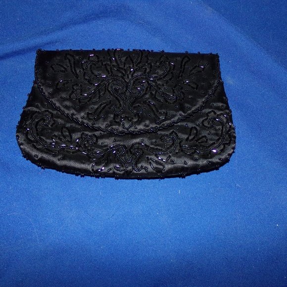 Hasi Hato Handbags - Vintage Beaded Evening Bag Clutch Purse - Black